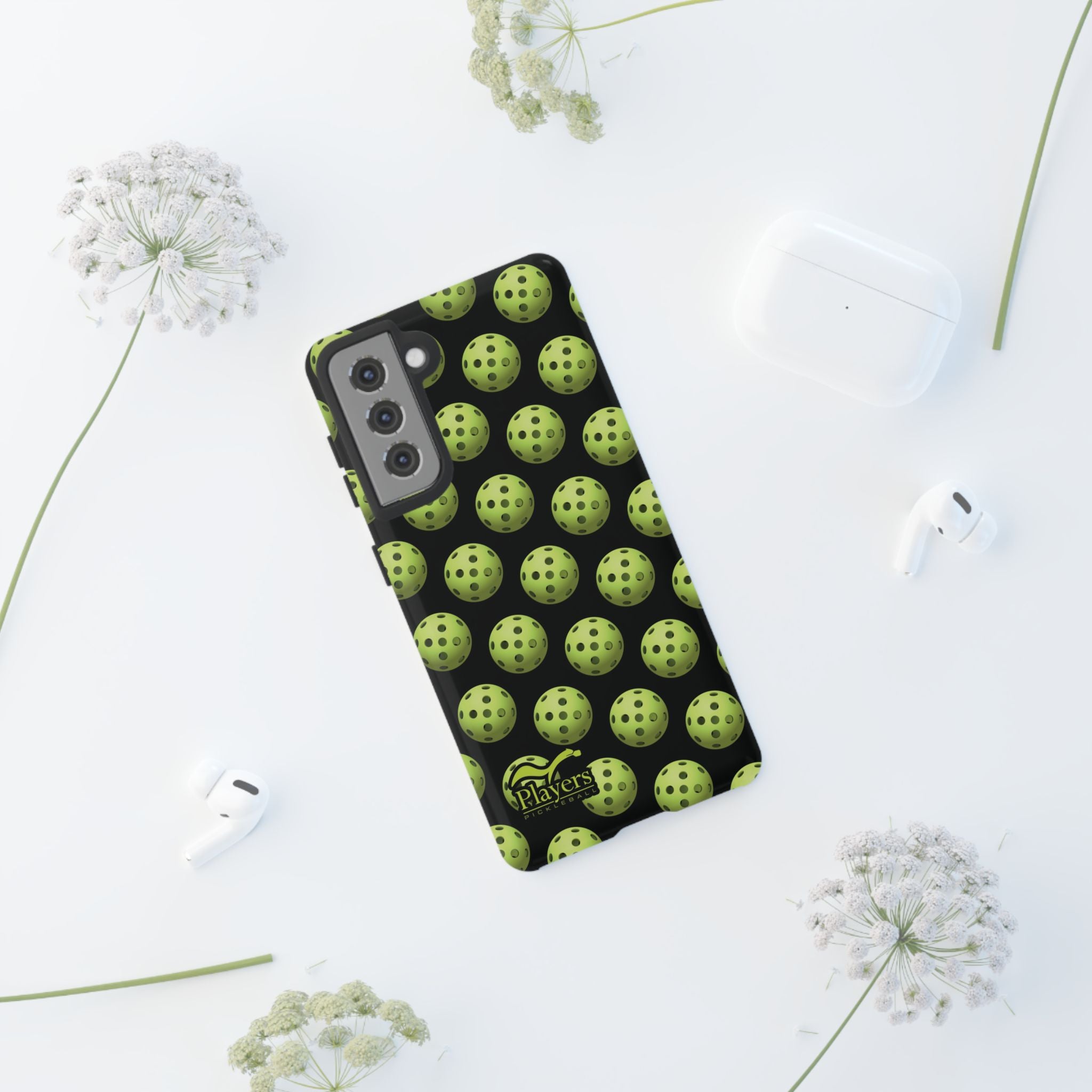 Pickleball Pattern Phone Cover (on Black)