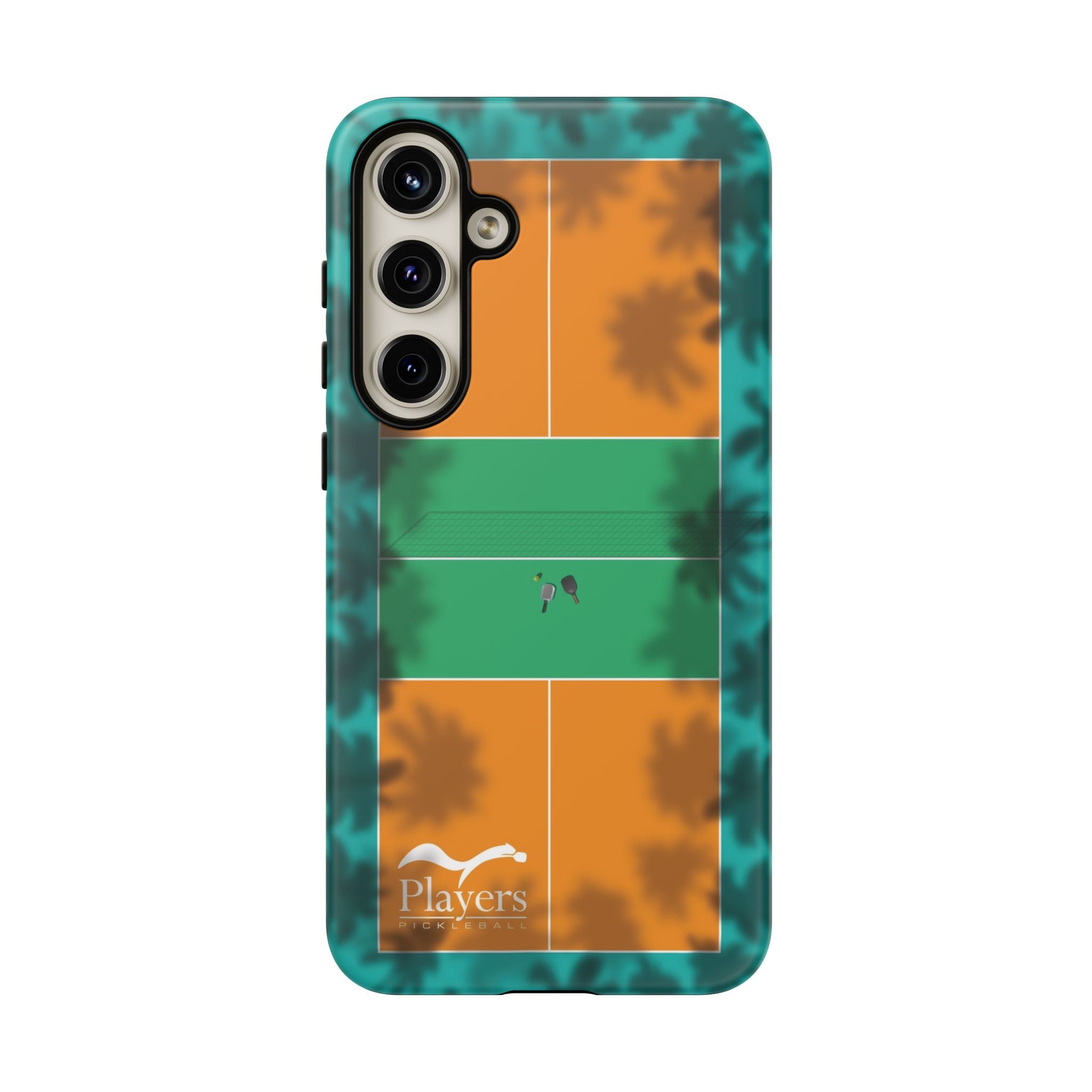 Pickleball Court Phone Cover - Tropical Palm Tree Design