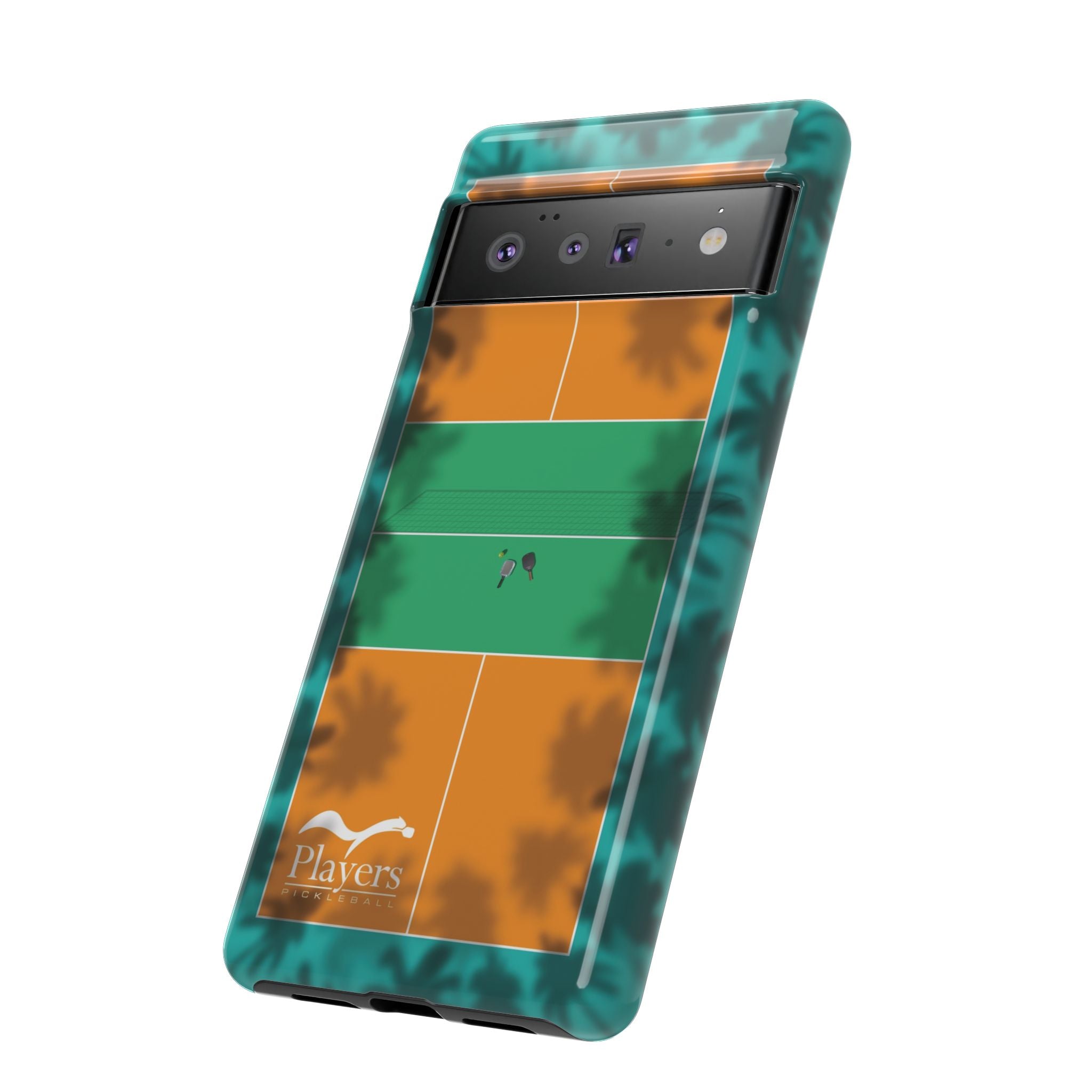 Pickleball Court Phone Cover - Tropical Palm Tree Design