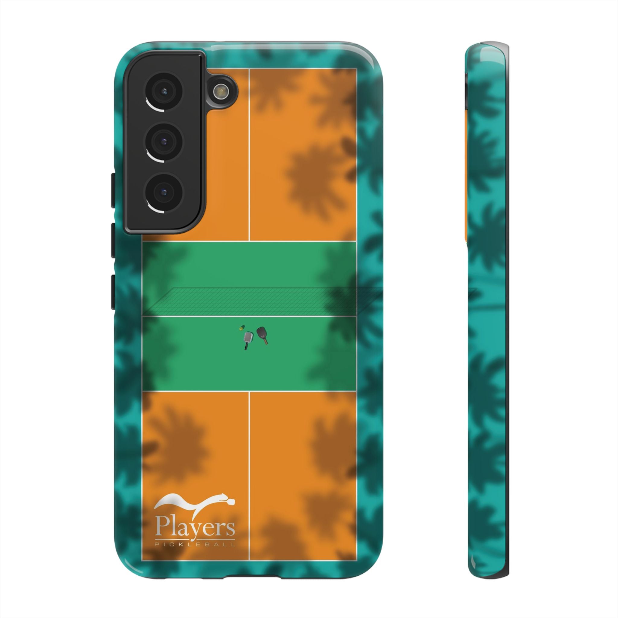 Pickleball Court Phone Cover - Tropical Palm Tree Design