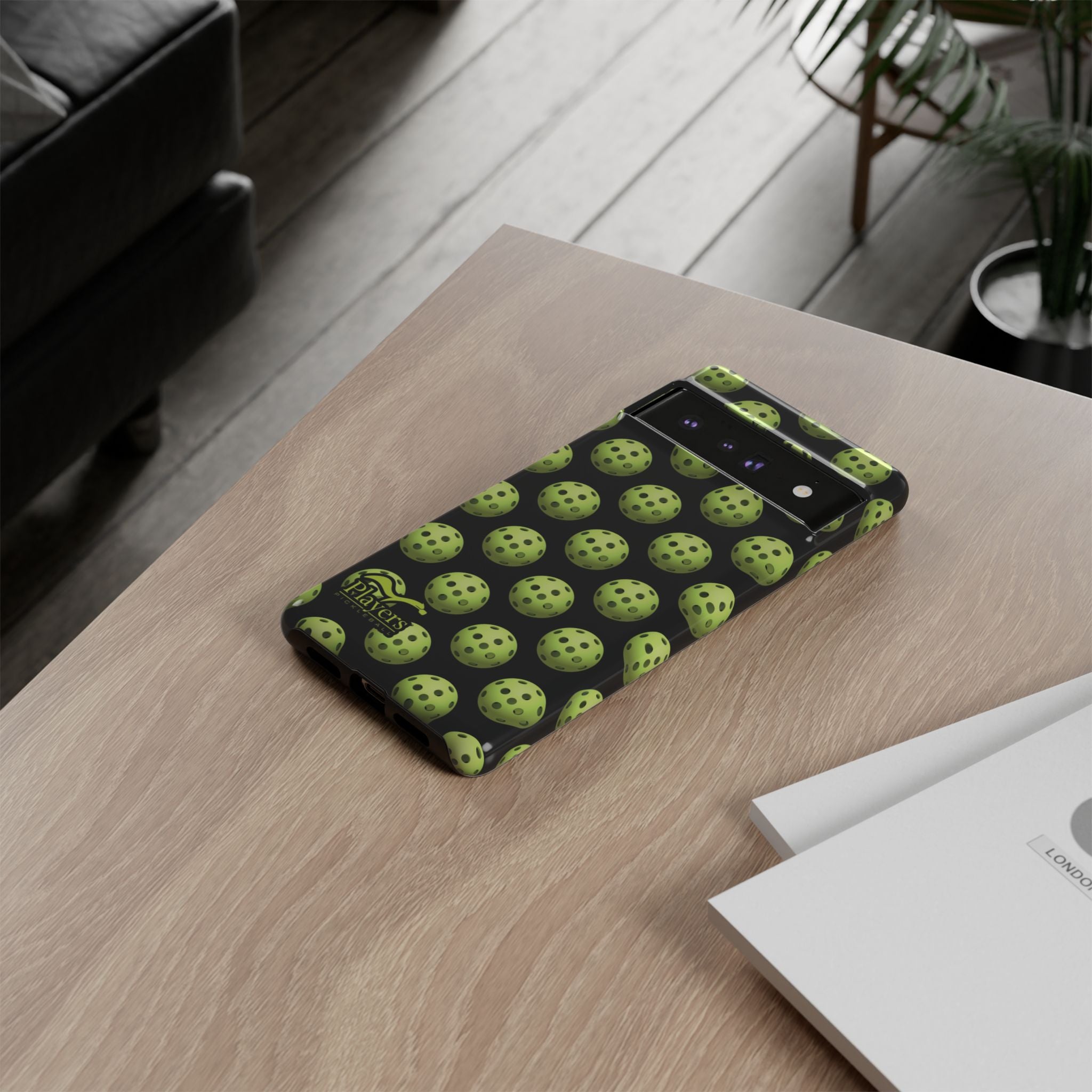 Pickleball Pattern Phone Cover (on Black)