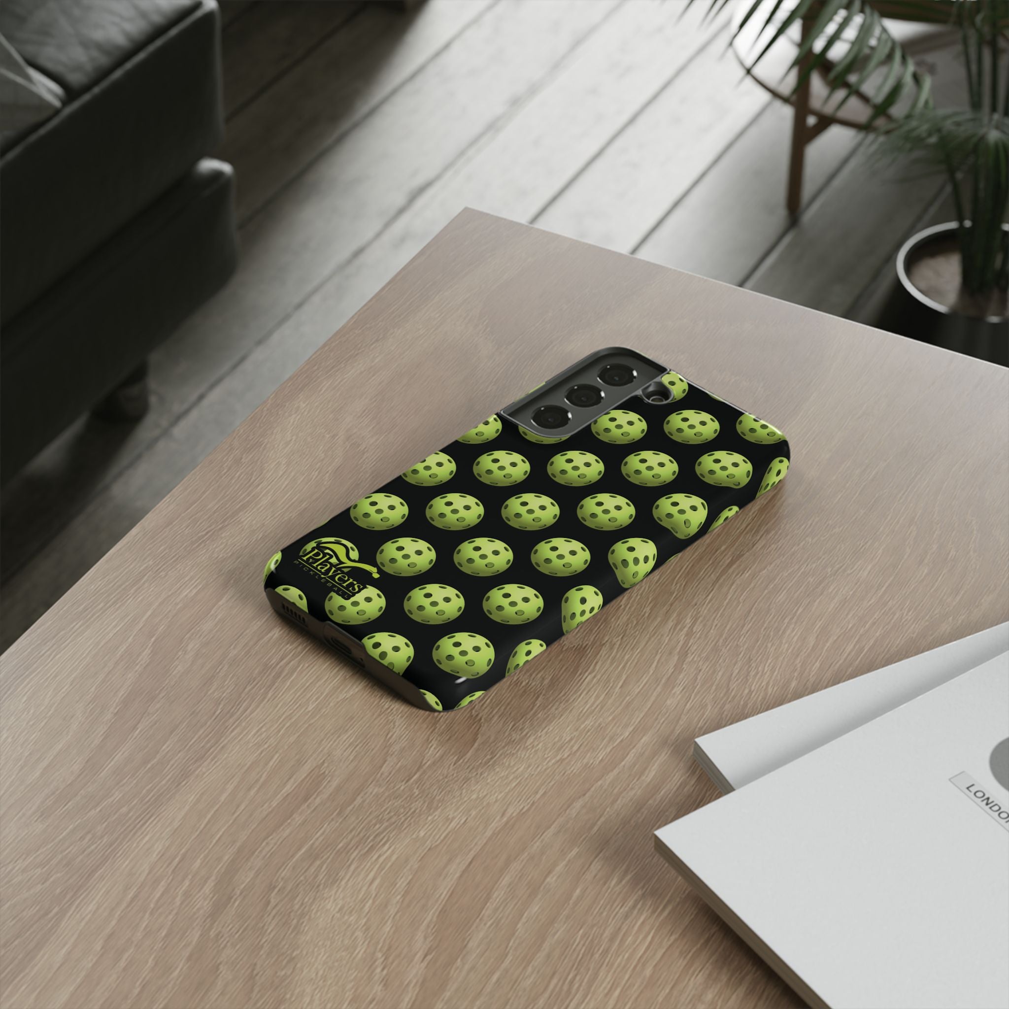 Pickleball Pattern Phone Cover (on Black)