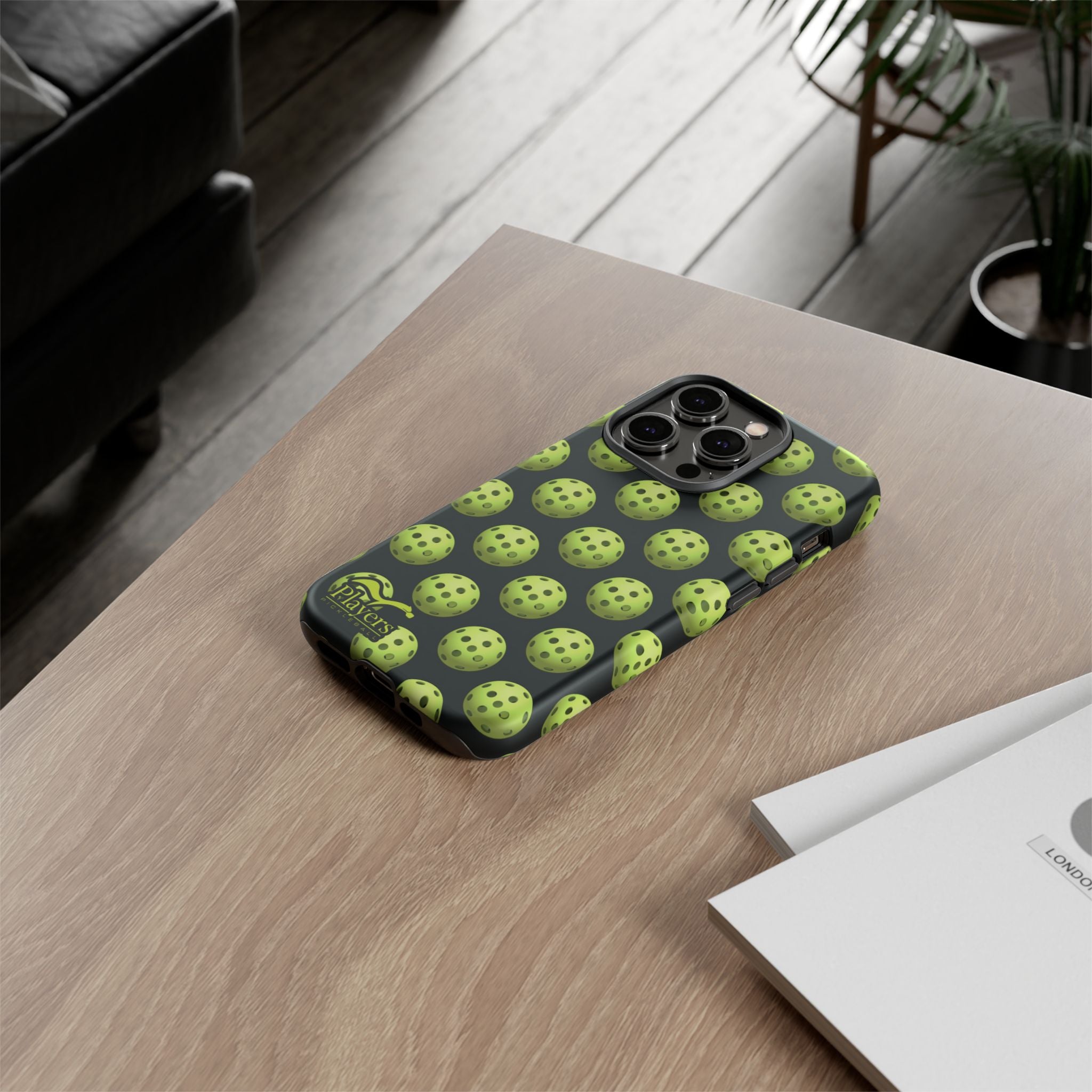 Pickleball Pattern Phone Cover (on Black)