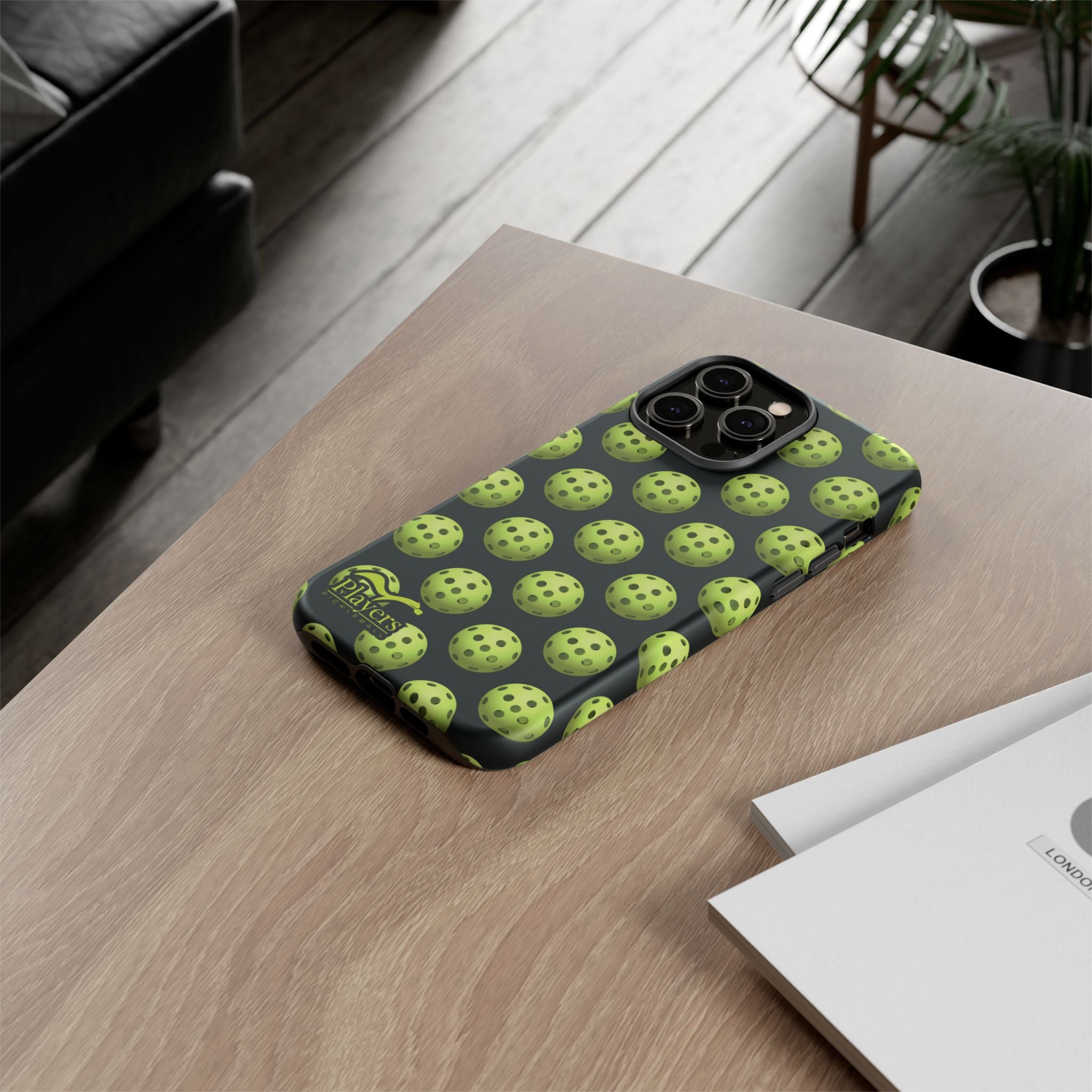 Pickleball Pattern Phone Cover (on Black)