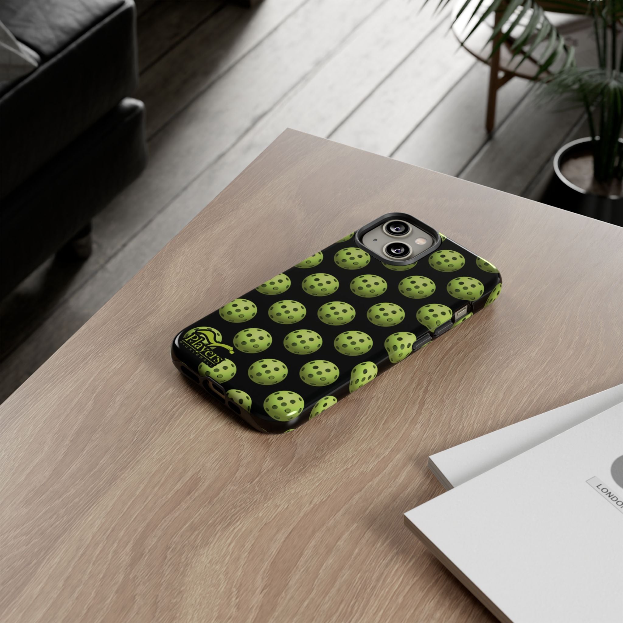 Pickleball Pattern Phone Cover (on Black)